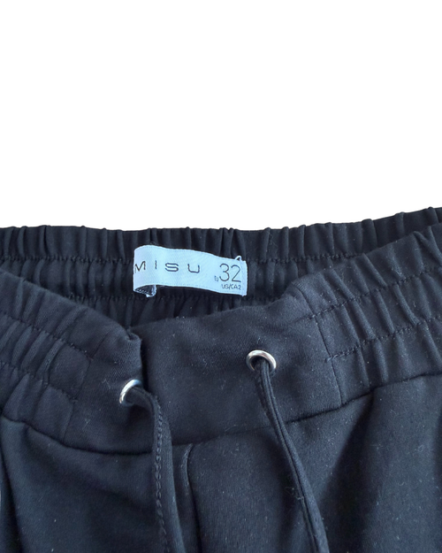 Amisu Damen Stoffhose – Schwarz, Größe 32, mit Kordelzug & Taschen