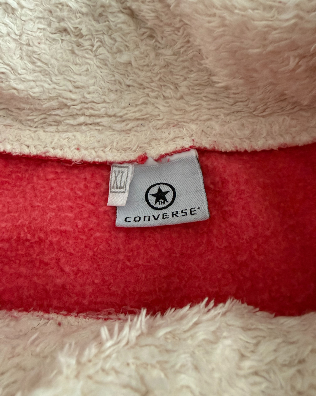 Converse Pullover mit Teddyfell-Fütterung – Lachsfarben – Größe XL – Sehr guter Zustand