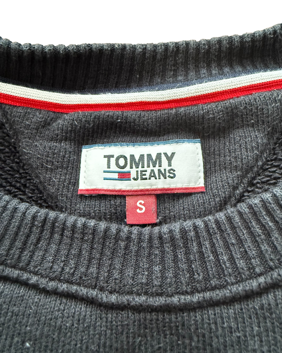 Tommy Jeans Damen Rundhals-Pullover – Schwarz – Größe S – Neu