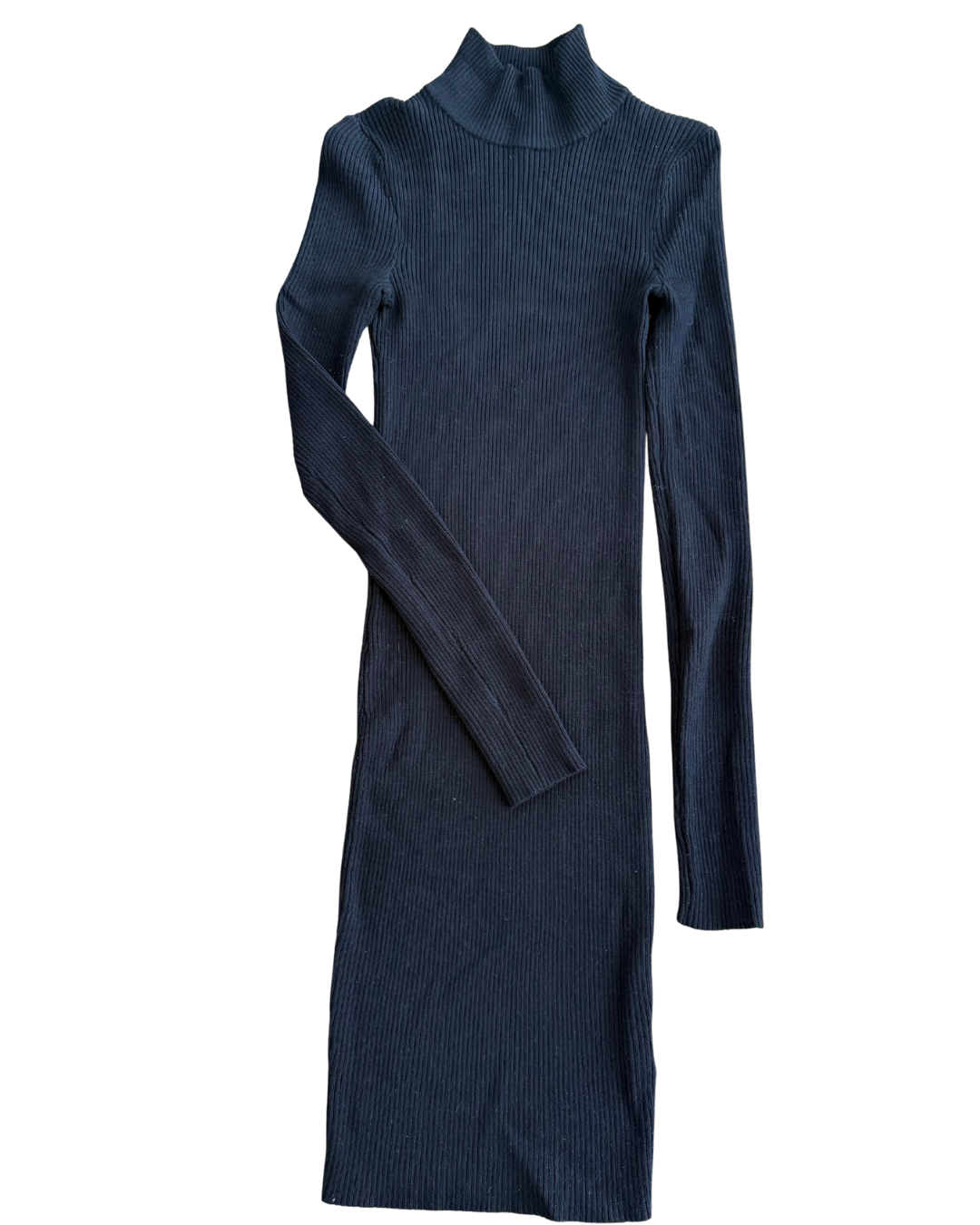 FB Sister Damenkleid – Knielang, Schwarz, Größe XS, Langarm